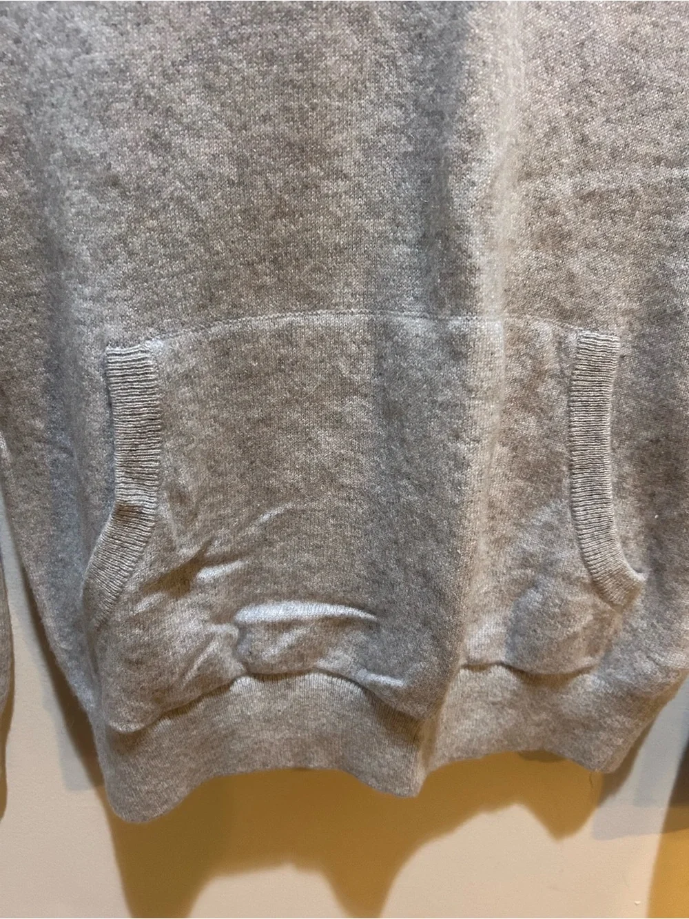 Reiss Light Gray Men's 100% Cashmere Hooded Pullover Sweater, Sz S